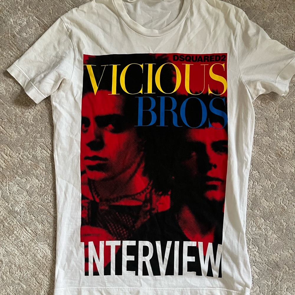 DSQUARED2 White Vicious Bros Graphic Tee